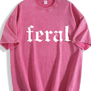 Wild Pure Brown Vintage Washed T-Shirt in Red