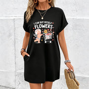 Dress for a Valentine's Day Cotton T-Shirt in Black