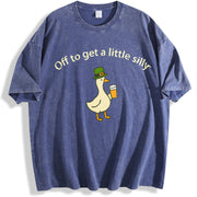 Off to Get a Little Silly St. Patrick's Day vintage washed oversized T-shirt in Blue