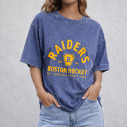 Ilya Rozanov 81-Boston Raiders vintage washed oversized T-shirt in Blue