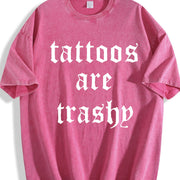 Tattoos Are Trash Vintage Washed T-Shirt in Red