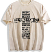 Worlds Best Christian Dad Vintage Washed T-Shirt in Beige