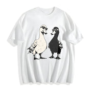 Ducks with Sunglasses Premium Cotton T-Shirt in White