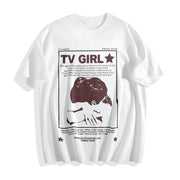 Y2k Tv Girl Lovers Rock Song Cotton T-Shirt in White