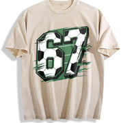 67 Soccer Vintage Washed T-Shirt in Beige