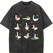 Silly Goose Hiking Vintage Washed T-Shirt in Black
