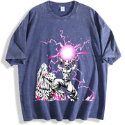 Majin Buu DBZ – Anime Retro Anime for Fans vintage washed oversized T-shirt in Blue