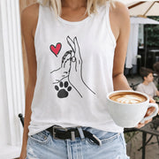 Sleeveless Tank Ideal for Spring Women's Color Cotton Tank Top in White