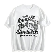 The Knuckle Sandwich Bar and Grill Cotton T-Shirt in White