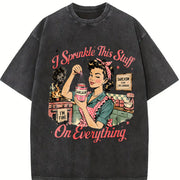 Retro Sarcasm I Sprinkle This Stuff on Everything Vintage Washed T-Shirt in Black