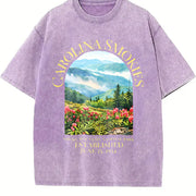 North Carolina Smoky Mountain National Park Vintage Washed T-Shirt in Purple