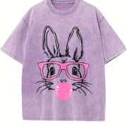 Y2K a Retro a Unique Vintage Washed T-Shirt in Purple
