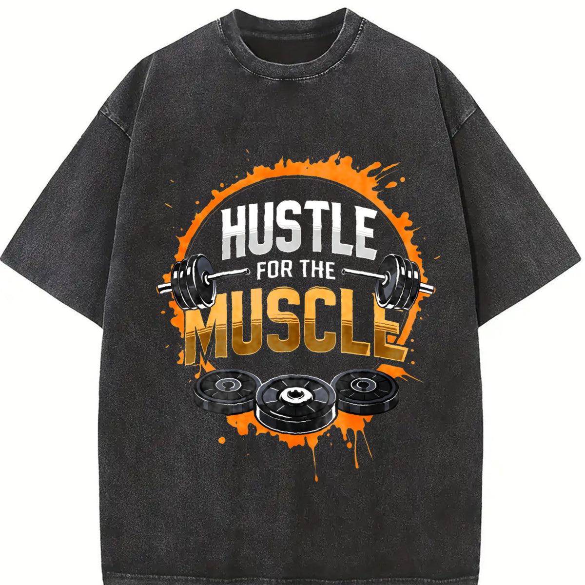 Hustle for the Muscle Vintage Washed T-Shirt in Black