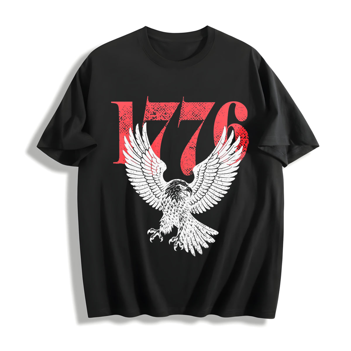 Retro 1776 Bald Eagle 250th Anniversary American 4th Of Cotton T-Shirt in Black