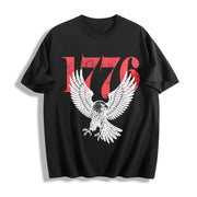 Retro 1776 Bald Eagle 250th Anniversary American 4th Of Cotton T-Shirt in Black