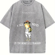 Do You Mind If I Take a Walk? Vintage Washed T-Shirt in Gray