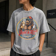 Fathers Day Just a Dad Who Came Back with Milk Vintage Washed T-Shirt in Gray