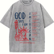 Christian Bible Verse 250 Years Vintage Washed T-Shirt in Gray
