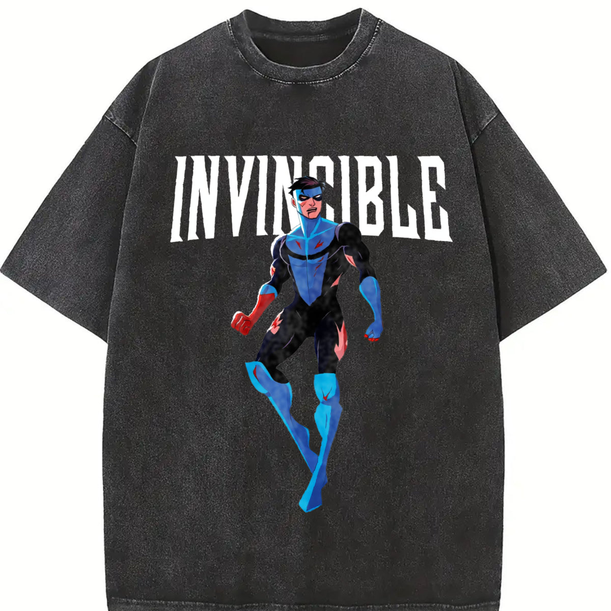 Black Invincible Mark Grayson Vintage Washed T-Shirt in Black