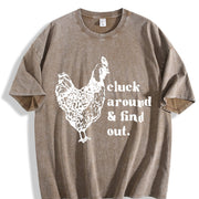 Stretch Chicken Vintage Washed T-Shirt in Brown
