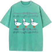 1980s Blue Ribbon Goose With Hearts Ugly Duck vintage washed oversized T-shirt in Blue