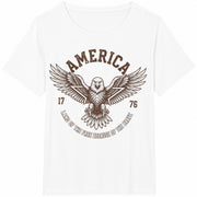 American Eagle Land of the Free Because of the Brave Cotton T-Shirt in White