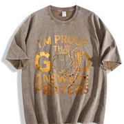 For the Urban Explorer Who Believes: I'm PROOF THAT GOD Vintage Washed T-Shirt in Brown