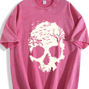 Melting Skull vintage washed oversized T-shirt in Red