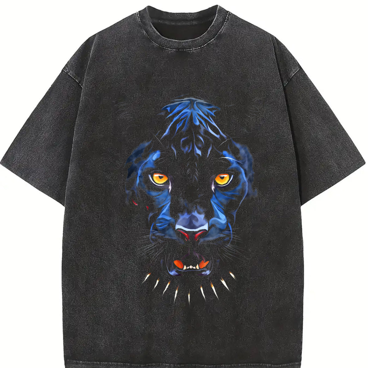 Black Panther Animal Chadwick Forever Tribute vintage washed oversized T-shirt in Black
