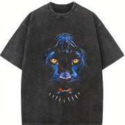 Black Panther Animal Chadwick Forever Tribute vintage washed oversized T-shirt in Black