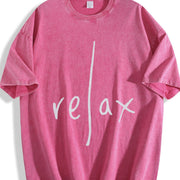 1pc Lelax Vintage Washed T-Shirt in Red