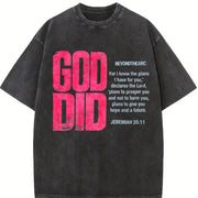God Did Vintage Washed T-Shirt in Black