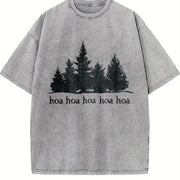 Hoa Twilight Inspired Vintage Washed T-Shirt in Gray