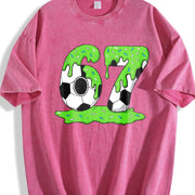 67 Soccer Vintage Washed T-Shirt in Red