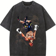 Gervonta Tank Davis Flip Tank Davis Boxing World Champion vintage washed oversized T-shirt in Black