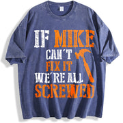 If Mike Can't Fix It We're All Screwed vintage washed oversized T-shirt in Blue
