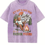 Retro Dad It's Not Just a Dad Bod It's a Father Figure Vintage Washed T-Shirt in Purple