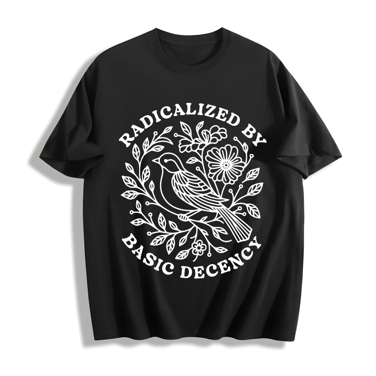 Radicalized by Basic Decency Cotton T-Shirt in Black
