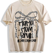 Mama Mommy Mom Mother’s Day Vintage Washed T-Shirt in Beige