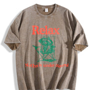 Chill Raccoon Relax Nothing Is Under Control Trash Panda Vintage Washed T-Shirt in Brown