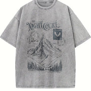 The Night Court Postcard Velaris Acotar Acomaf Bookish Vintage Washed T-Shirt in Gray