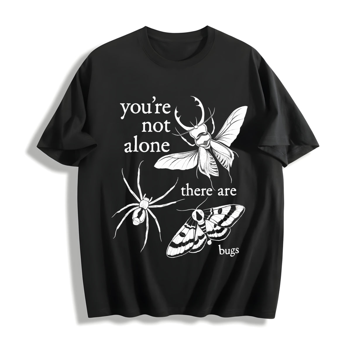 You're Not Alone Cotton T-Shirt in Black
