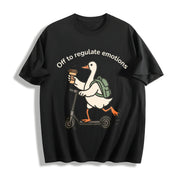 Off to Regulate Emotions Cotton T-Shirt in Black