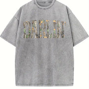 Retro Camo Western Camouflage Western Concert vintage washed oversized T-shirt in Gray