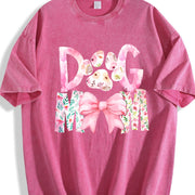 Dog Mama Dog Mom Vintage Washed T-Shirt in Red