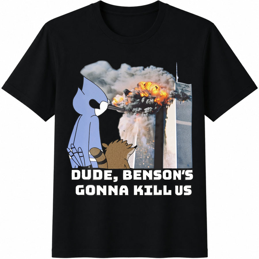 Benson's Gonna Kill Us Cotton T-Shirt in Black
