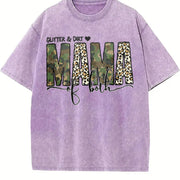 Glitter and Dirt Mama Of Vintage Washed T-Shirt in Purple