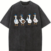 Baseball Goose Game Day Vintage Washed T-Shirt in Black