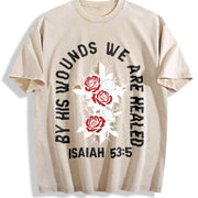 Saved by Grace Christian Vintage Washed T-Shirt in Beige