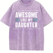 Awesome Like My Daughter Vintage Washed T-Shirt in Purple